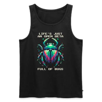 Bug Life Beta Bugs Retro Pixel Art Humor Gaming - Men's Premium Organic Tank Top - black - Front - AI Model Male 178 light (178cm)