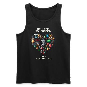 Insekten Humor Pixel Retro Entomologie Gaming - Männer Premium Bio Tank Top - Schwarz - Vorne - Michal (187cm)