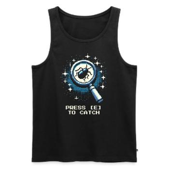 Catch Action Button Gaming Retro Pixel Entomology - Men's Premium Organic Tank Top - black - Front - AI Model Male 178 light (178cm)
