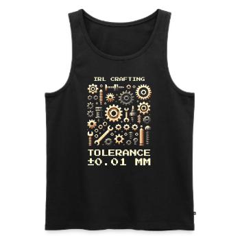 Crafting IRL Tolerance 0.01mm Precision Mechanics Nerd - Men's Premium Organic Tank Top - black - Front - AI Model Male 178 light (178cm)