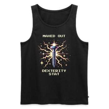 Dexterity Maxed Precision Mechanics Dexterity - Men's Premium Organic Tank Top - black - Front - AI Model Male 178 light (178cm)