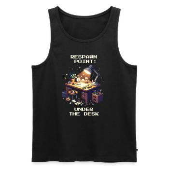 Respawn Workshop Floor Precision Mechanics Humor Retro - Men's Premium Organic Tank Top - black - Front - AI Model Male 178 light (178cm)