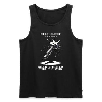 Side Quest Schraube Weg Feinmechanik Pixel Retro - Männer Premium Bio Tank Top - Schwarz - Vorne - AI Model Male 178 light (178cm)