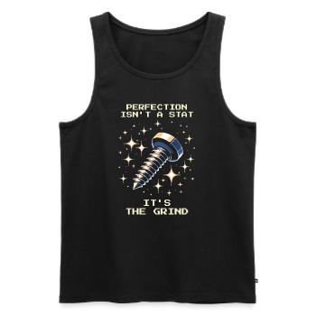 Perfection Grind Precision Precision Mechanics Patience RPG - Men's Premium Organic Tank Top - black - Front - AI Model Male 178 light (178cm)