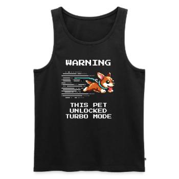 Attention: Turbo Tier Active | Animal shelter Energy Level - Men's Premium Organic Tank Top - black - Front - Michal (187cm)