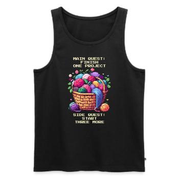 Häkel-Quest: Ein Projekt, drei mehr - Männer Premium Bio Tank Top - Schwarz - Vorne - AI Model Male 178 light (178cm)
