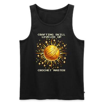 Crochet Skill Level Up | Master Handmade Wool - Men's Premium Organic Tank Top - black - Front - AI Model Male 178 light (178cm)
