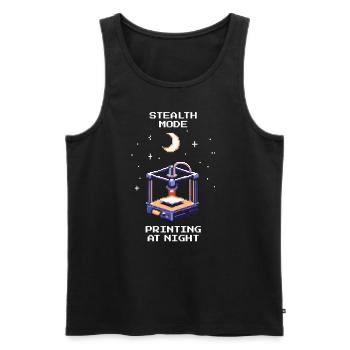 Stealth Mode: Night Printing | 3D Printing Print Bed - Men's Premium Organic Tank Top - black - Front - AI Model Male 178 light (178cm)