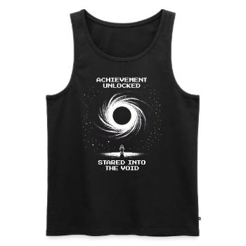 Achievement: A look into space | Astronomy Stars - Men's Premium Organic Tank Top - black - Front - AI Model Male 178 light (178cm)
