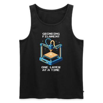 Filament Layer by Layer | 3D Printing Printing Quality - Men's Premium Organic Tank Top - black - Front - AI Model Male 178 light (178cm)