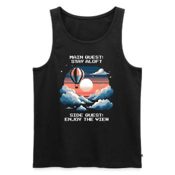 Ballonfahrt Himmel Abenteuer Luftfahrt Thermik - Männer Premium Bio Tank Top - Schwarz - Vorne - AI Model Male 178 light (178cm)