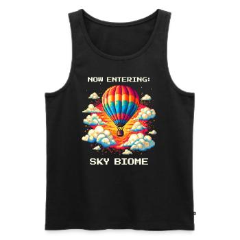 Sky Biome Reached | Balloon Ride Thermals Sky - Men's Premium Organic Tank Top - black - Front - Michal (187cm)