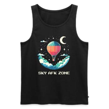 AFK im Himmel | Ballonfahrt Ruhe Thermik Luft Höhe - Männer Premium Bio Tank Top - Schwarz - Vorne - AI Model Male 178 light (178cm)