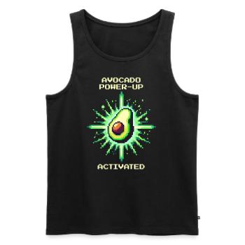 Power-Up: Avocado | Fruchtbuff für Gamer - Männer Premium Bio Tank Top - Schwarz - Vorne - AI Model Male 178 light (178cm)