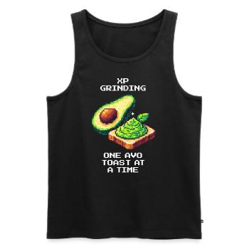XP Grind | Avo Toast Level Up im Retro-Style - Männer Premium Bio Tank Top - Schwarz - Vorne - AI Model Male 178 light (178cm)