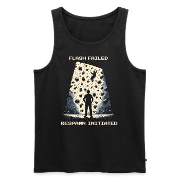 Flash Failed | Bouldering Pixel Art Crash Pad - Men's Premium Organic Tank Top - black - Front - AI Model Male 178 light (178cm)
