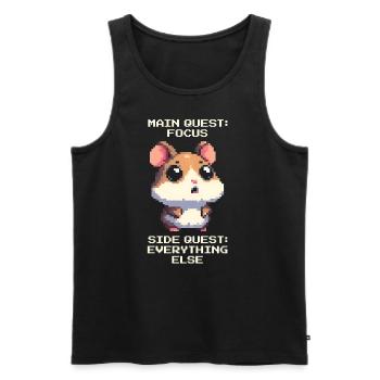 Fokus: Hauptquest | ADHS Nebenquests überall - Männer Premium Bio Tank Top - Schwarz - Vorne - AI Model Male 178 light (178cm)