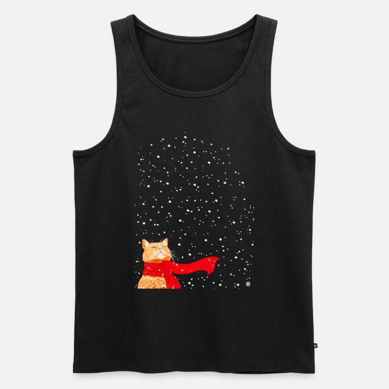Schneekatze getigert - Männer Premium Bio Tank Top - Schwarz
