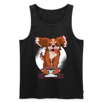 Dog Skateboard Cavalier King Charles Spaniel - Men's Premium Organic Tank Top - black - Front - Michal (187cm)