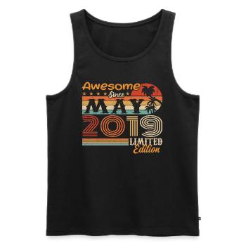 May 2019 - Vintage 2019 Anniversary - May 2019 - Men's Premium Organic Tank Top - black - Front - AI Model Male 178 light (178cm)