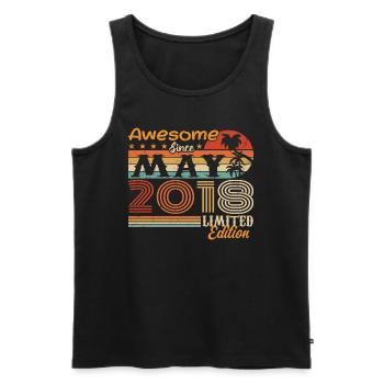 May 2018 - Vintage 2018 Anniversary - May 2018 - Men's Premium Organic Tank Top - black - Front - AI Model Male 178 light (178cm)