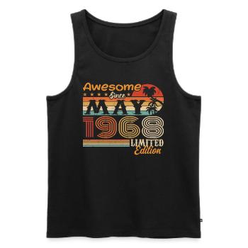 Mai 1968 - Jahrgang 1968 Jubiläum - Mai 1968 - Männer Premium Bio Tank Top - Schwarz - Vorne - AI Model Male 178 light (178cm)