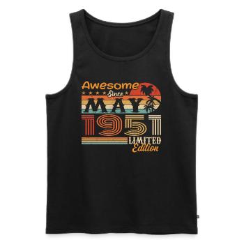 Mai 1951 - Jahrgang 1951 Jubiläum - Mai 1951 - Männer Premium Bio Tank Top - Schwarz - Vorne - Michal (187cm)