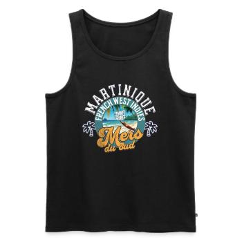 Mers du sud Martinique - Débardeur bio Premium Homme - noir - Devant - AI Model Male 178 light (178cm)