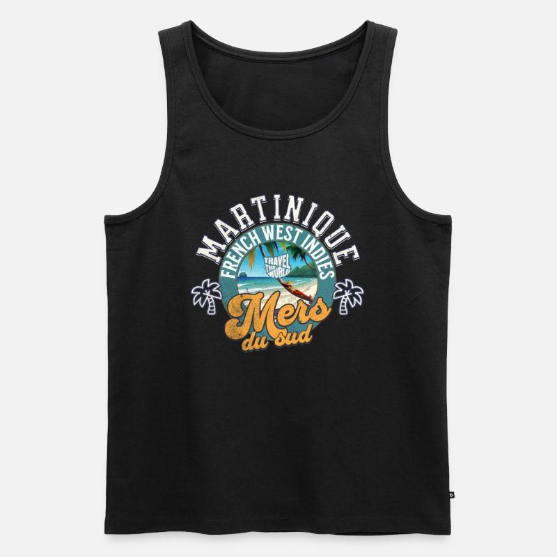 Südsee Martinique - Männer Premium Bio Tank Top - Schwarz