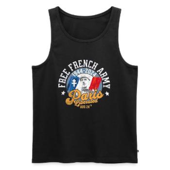 Paris libéré free french army 1944 2024 1 - Men's Premium Organic Tank Top - black - Front - AI Model Male 178 light (178cm)
