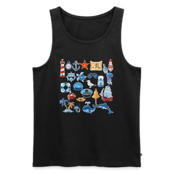 Nautical spirit for summer time - Débardeur bio Premium Homme - noir - Devant - Michal (187cm)