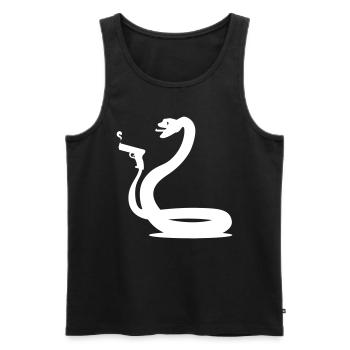 lustige Schlange - Männer Premium Bio Tank Top - Schwarz - Vorne - Michal (187cm)