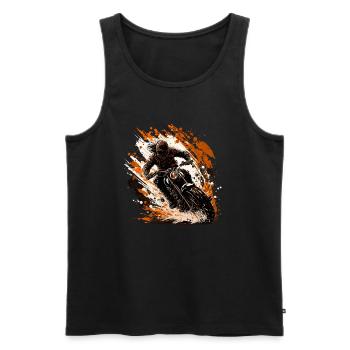 Né pour le dirt bike: motif motocross - Débardeur bio Premium Homme - noir - Devant - Michal (187cm)