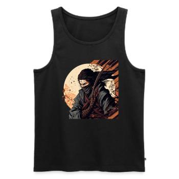Ninja-Rebell: der lautlose Killer - Männer Premium Bio Tank Top - Schwarz - Vorne - AI Model Male 178 light (178cm)