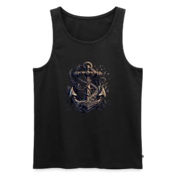 Belle ancre maritime d’un voilier - Débardeur bio Premium Homme - noir - Devant - Michal (187cm)
