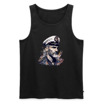 Der Kapitän und sein Segelschiff, Seemann - Männer Premium Bio Tank Top - Schwarz - Vorne - Michal (187cm)