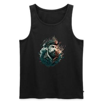 Der Kapitän und sein Segelschiff, Seemann - Männer Premium Bio Tank Top - Schwarz - Vorne - Michal (187cm)