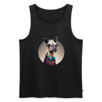 cooles Lama - Männer Premium Bio Tank Top - Schwarz - Vorne - AI Model Male 178 light (178cm)