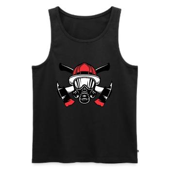 Äxte und Helm - Männer Premium Bio Tank Top - Schwarz - Vorne - Michal (187cm)
