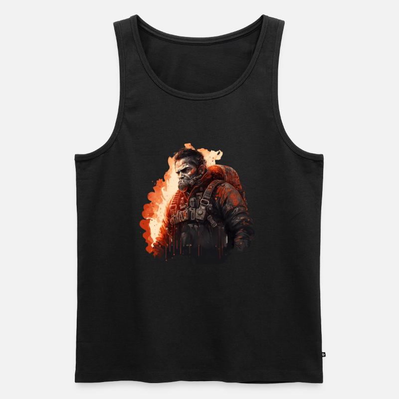 Einsatz - Männer Premium Bio Tank Top - Schwarz