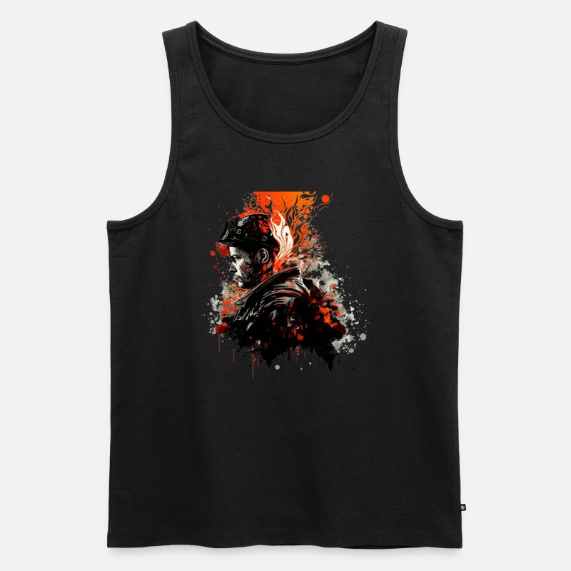 Feuerwehr im Einsatz - Männer Premium Bio Tank Top - Schwarz