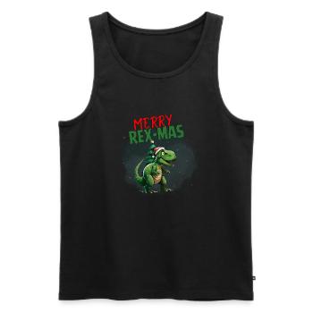 Joyeux Rex-Mas - Débardeur bio Premium Homme - noir - Devant - Michal (187cm)