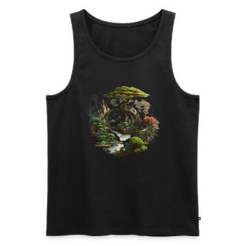 on the trail of nature - Men's Premium Organic Tank Top - black - Front - Michal (187cm)