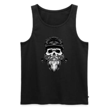 Hardcore Biker - Männer Premium Bio Tank Top - Schwarz - Vorne - Michal (187cm)