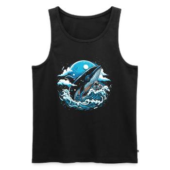 Imagination de baleine de l’espace - Débardeur bio Premium Homme - noir - Devant - AI Model Male 178 light (178cm)