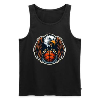 Eagle Basketball Team - Men's Premium Organic Tank Top - black - Front - Michal (187cm)