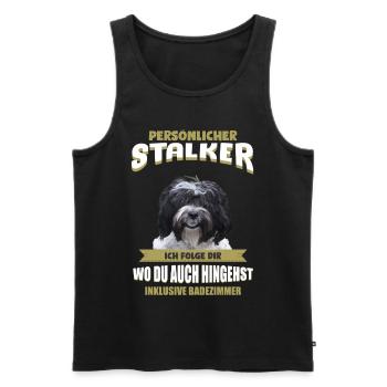 Tibet Terrier Tshirt - Tibet Terrier Hund Shirt - Männer Premium Bio Tank Top - Schwarz - Vorne - AI Model Male 178 light (178cm)
