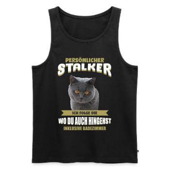 Britisch Kurzhaar Shirt - Britisch Kurzhaar Katze - Männer Premium Bio Tank Top - Schwarz - Vorne - AI Model Male 178 light (178cm)