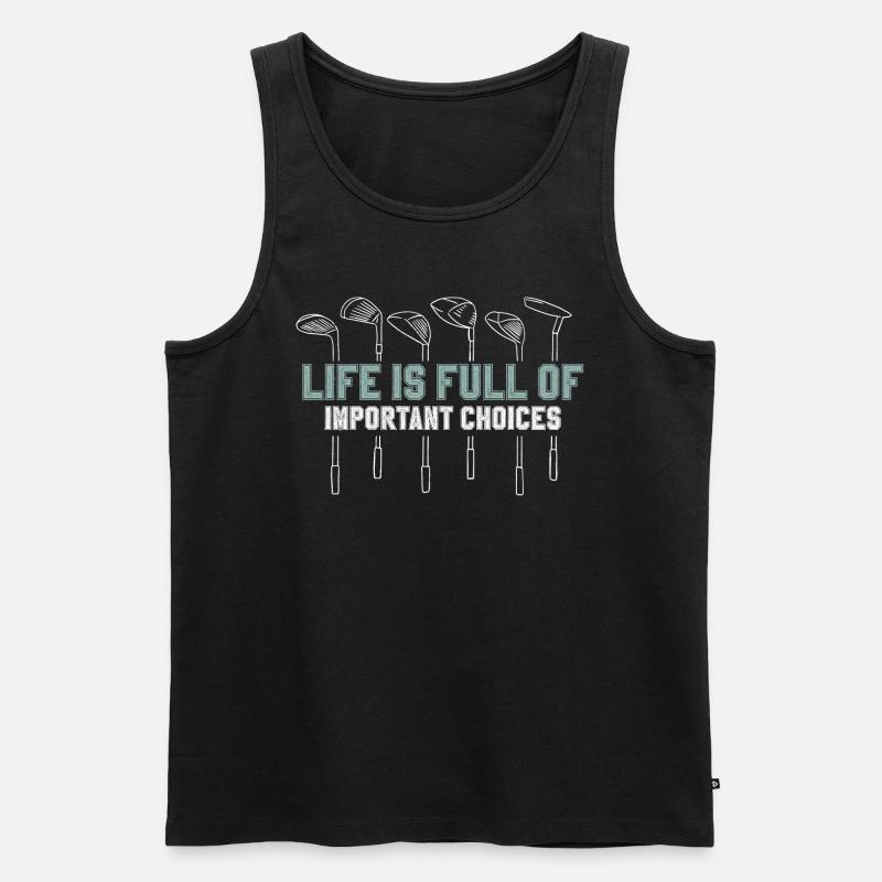 Golf Golfschläger - Männer Premium Bio Tank Top - Schwarz