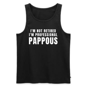 Pappous. Pappous cadeau - Débardeur bio Premium Homme - noir - Devant - Michal (187cm)